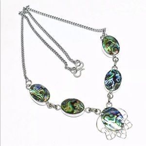 925 Silver Organic Abalone Shell necklace